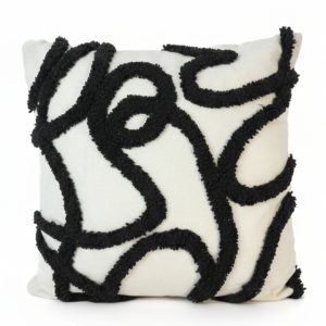 Abstract Noir Line Cushion