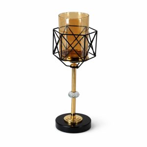 Amber Geometric Candle Holder