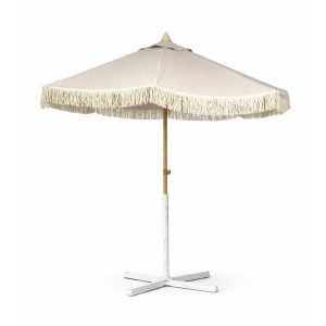 Beige Fringe Umbrella