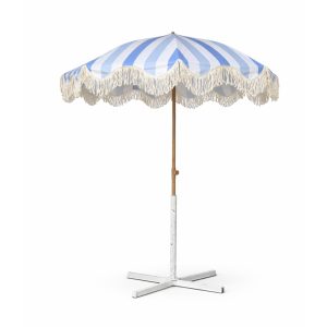 Blue Stripe Fringe Umbrella