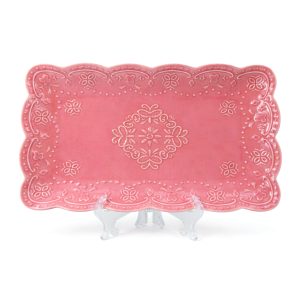 Blush Ornate Rectangular Serving Platter Large
