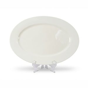Classic White Wide Rim Oval Platter