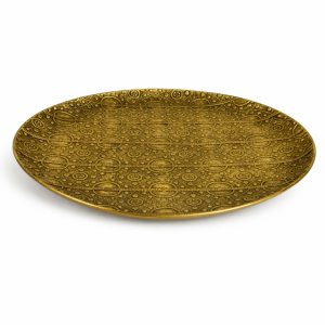 Gold Circle Flat Ornate Tray