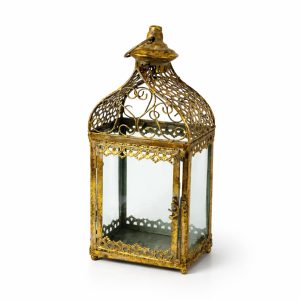 Golden Rectangular Lantern Small
