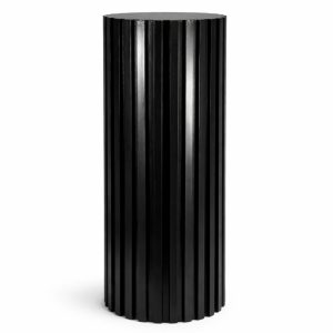 Ribbed Cylinder Floor Plinth Large (Black)